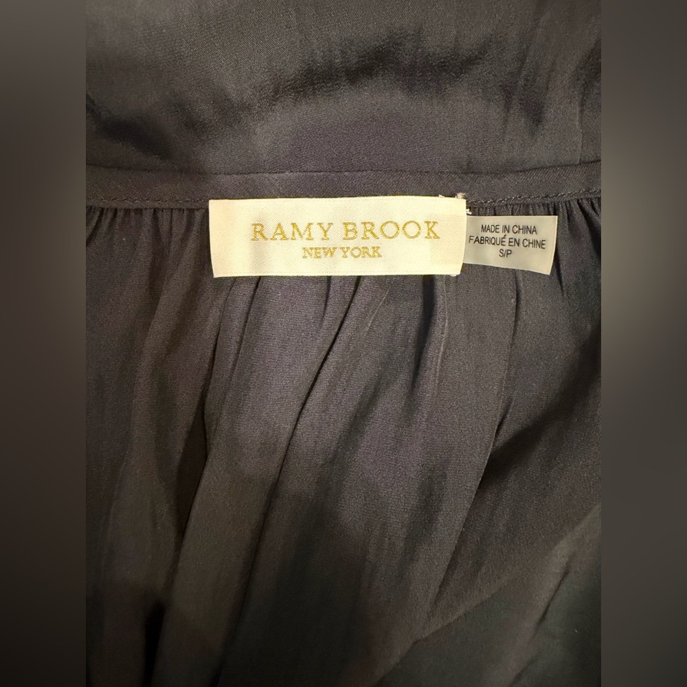 RAMY BROOK High Low Cascading Center Drap Stone Halter Dress Resort size S - Picture 5 of 5